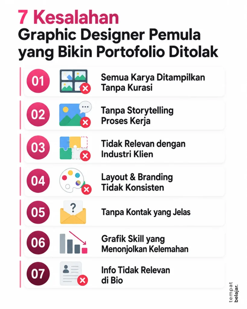 Kesalahan Graphic Designer Pemula dalam membuat portofolio