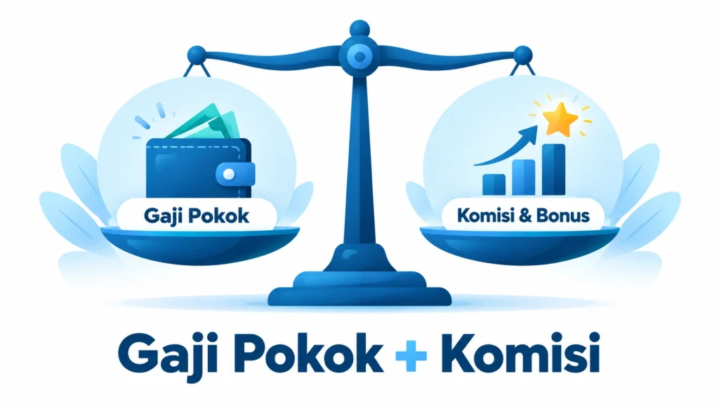 Timbangan gaji pokok dan komisi business development
