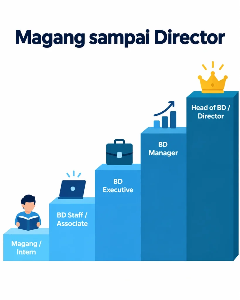 Tangga level karier business development dari magang sampai director