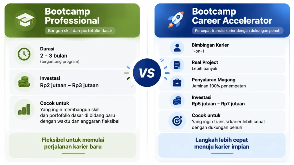 Bootcamp professional vs career accelerator
